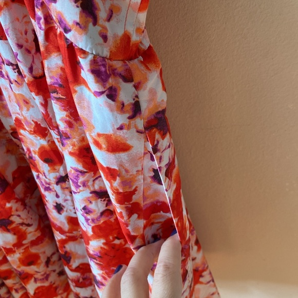 New Bright Orange Chelsea28 Floral Fit & Flare Sun Mini Dress Short XXL plus - Picture 6 of 9